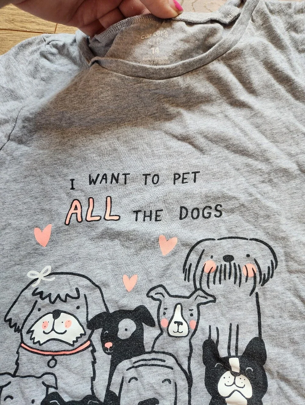Size 14 Carter's Girls dog Tee Shirt
